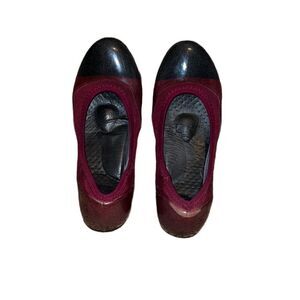 Ja Vie Burgundy & Black Jelly Flat Shoes Size 40